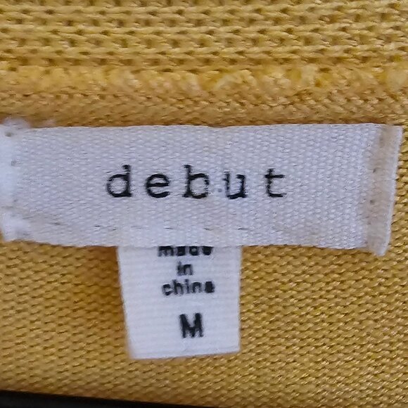 Women’s Yellow Open Front Cardigan, Medium - Picture 2 of 5